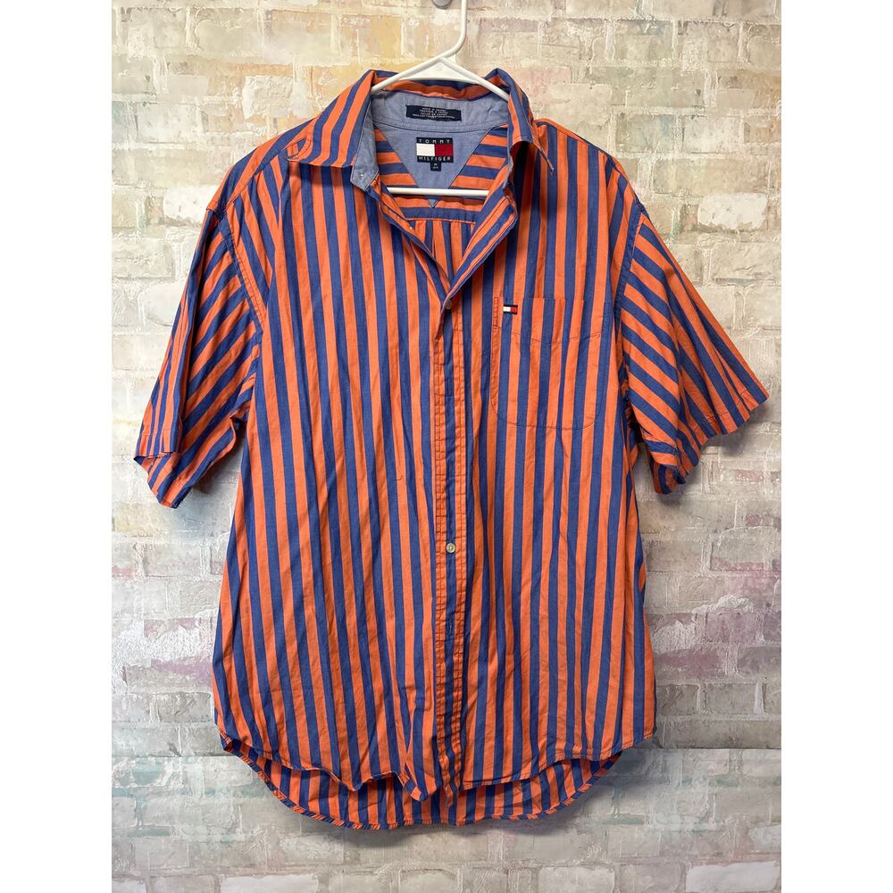 Tommy Hilfiger Mens Button Down Medium 100% Cotton